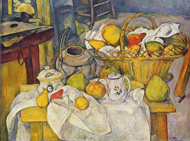 Paul Cezanne Stilleben mit Fruchtekorb oil painting image